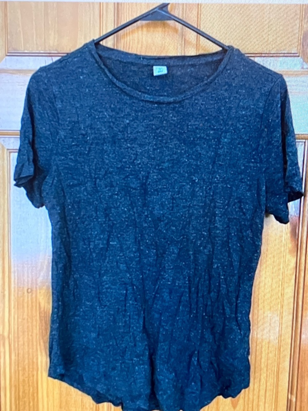 Old Navy Black Heather Short Sleeve Crew Tee